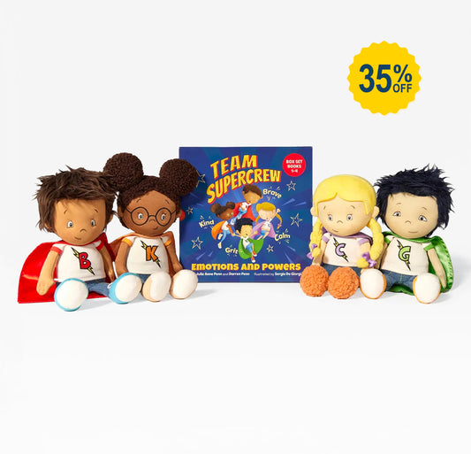 Team Supercrew - Emotions and Powers - 4 Book Box Set and 4 Plush Bundle