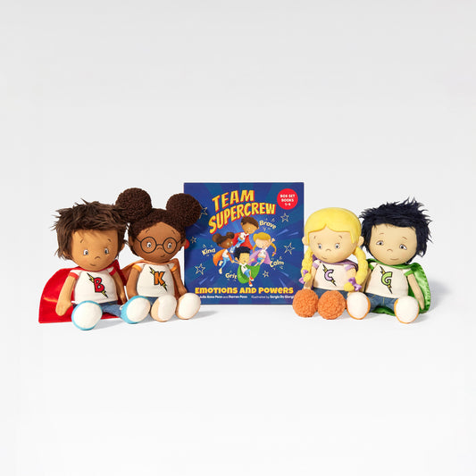 Team Supercrew - Emotions and Powers - 4 Book Box Set and 4 Plush Bundle