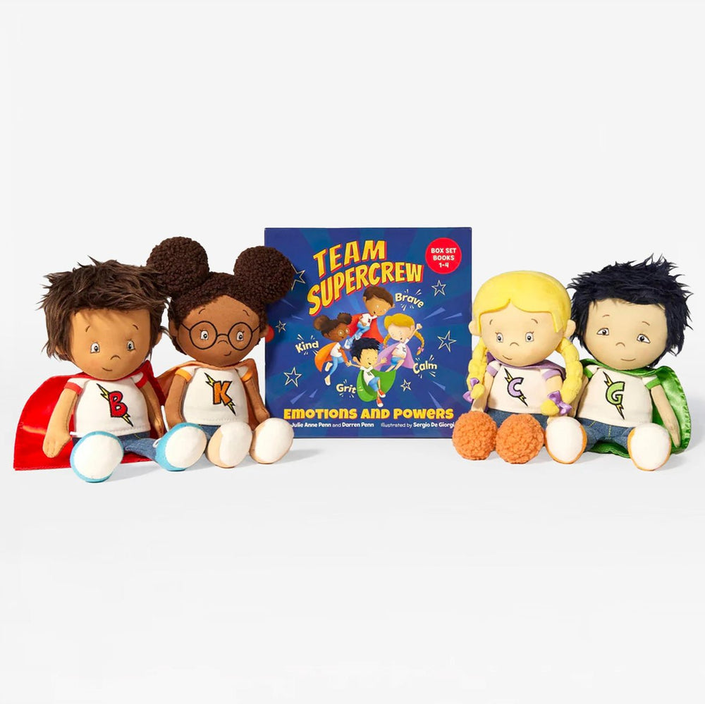 Emotions and Powers - 4 Book Box Set and 4 Plush Bundle - Team Supercrew